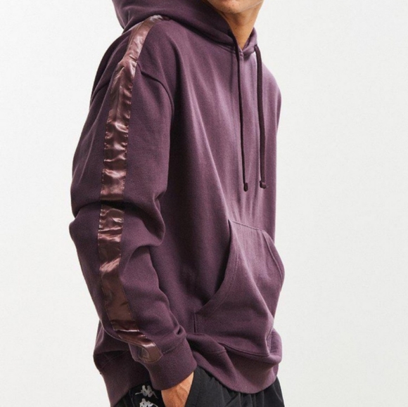 Urban Outfitters Purple Satin Tape Hoodie Sweatshirt Size Medium - Picture 3 of 11